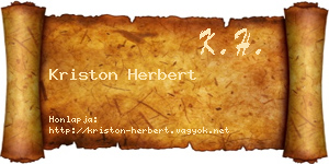 Kriston Herbert névjegykártya